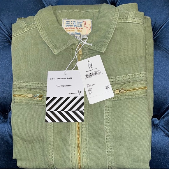 Sandrine Rose xFree People Army Zippers & Pockets Coverall Jumpsuit SzXS or SzS - Picture 14 of 16